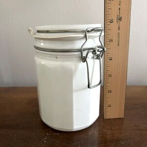 Vintage White Milk Glass Kitchen Jar